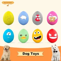 SCGK Bouncy Egg Dog Toys Funny Ball Squeaky Latex Bouncy Egg with Squeaker for Puppy Small Pet Dogs Soft Rubber Sound 1
