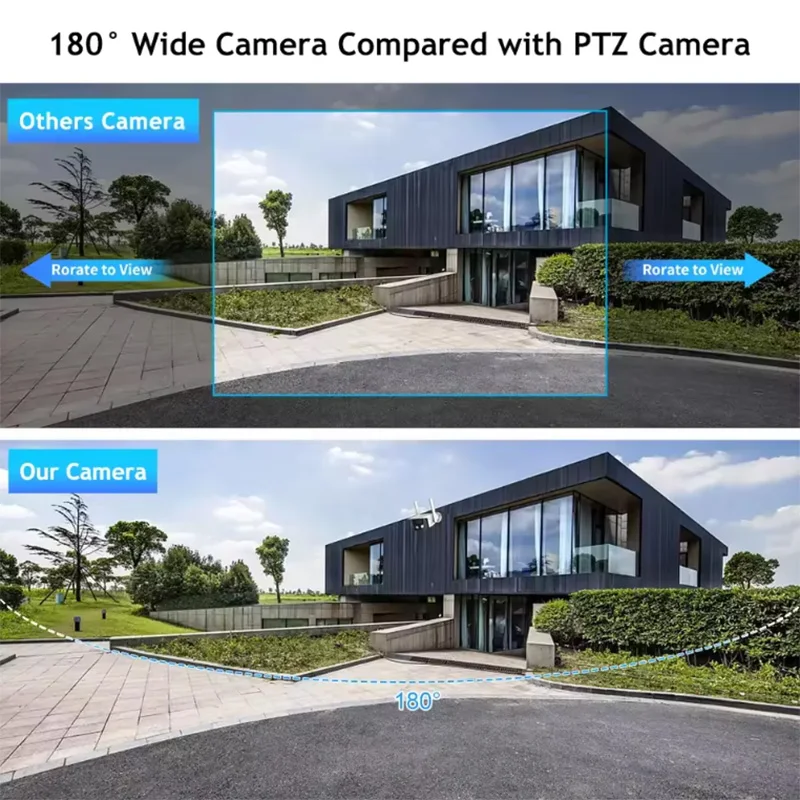 Saikiot ICSEE 4K 8MP 4MP Dual Lens WIFI Camera 180 Degree Panoramic Network Camera Smart IR AI Wide Angle IP Panoramic Camera