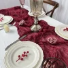 4 Pack Burgundy Cheesecloth Table Runner Gauze Semi-Sheer Backdrop Drape Fabric for Wedding Holiday Party Bridal Shower Decor 2