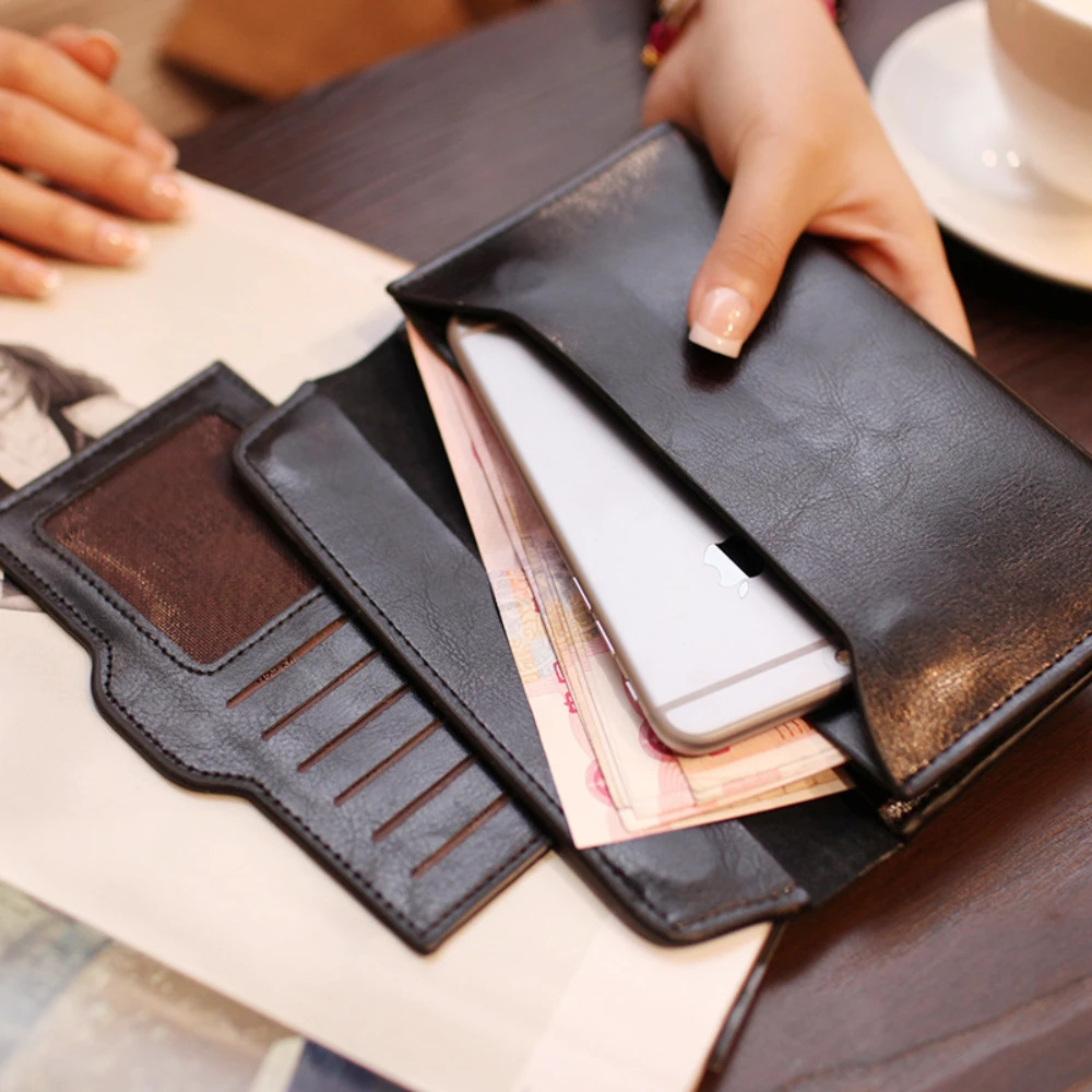 Elegant Women's Genuine Leather Buckle Wallet – Sleek and Trendy Design