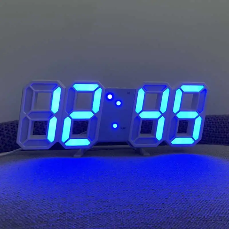 Simple Fashion Electronic 3D Luminous Digital Clock Voice-activated Silent Alarm Creative Desktop digital clock