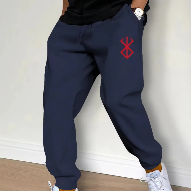 New Men's Casual Printed Pants Fashion Drawstring Casual Pants Joggers Workout Running Gym Fitness Sports Trousers Streetwear 2