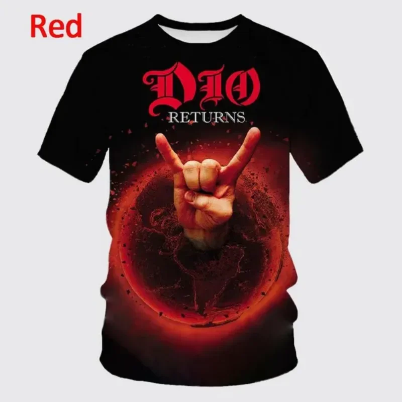 Fashion Men Clothing New Metal Rock Dio Band 3D Print T-shirt Hip