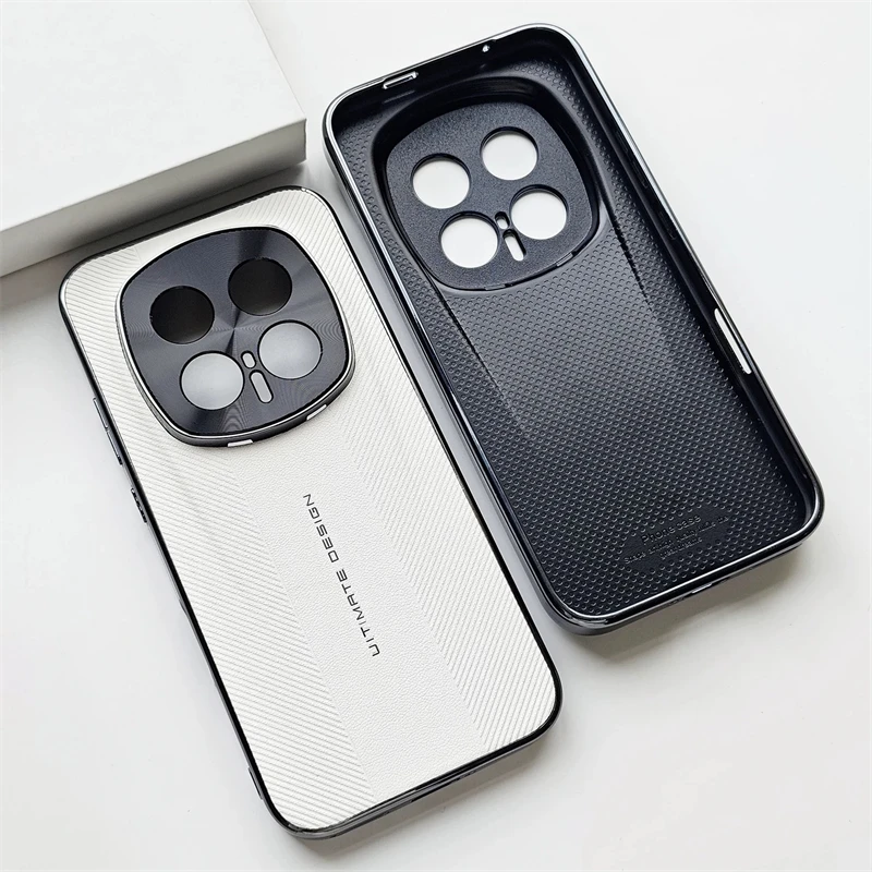 For Honor Magic 8: Luxury Electroplated Leather Camera Protection Case with Shockproof Bumper