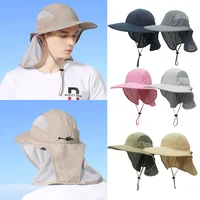 Outfly Summer Sun Hat Men Women Multi-Functional UV Wide-Brimmed Fisherman Hat Women Neck Protection Riding Hunting Hat 6