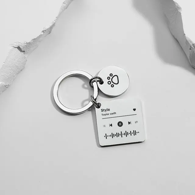 LLavero de canción personalizado de acero inoxidable, llaveros con código Spotify personalizado, regalo de cumpleaños y Aniversario - Imagen 4