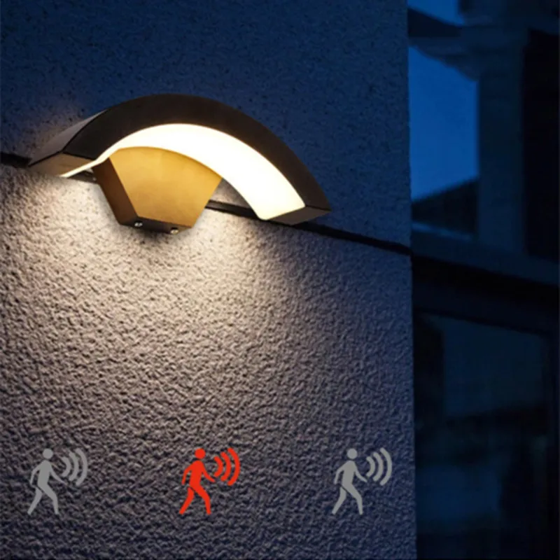 Su geçirmez IP54 Modern dış mekan duvar ışıkları LED 12W/24W hareket Su geçirmez IP54 Modern dış mekan duvar ışıkları LED 12W/24W hareket