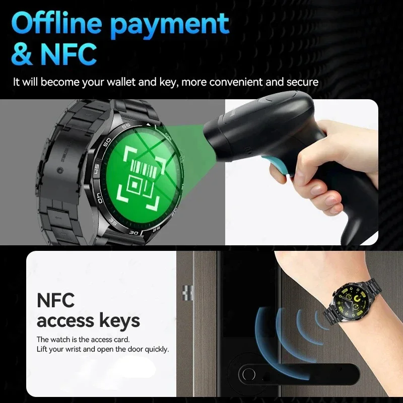 ȭ GT4  Ʈġ AMOLED ð, GPS NFC 466*466 HD ȭ, ɹڼ    ð, 2024 ǰ