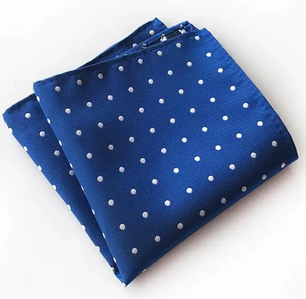 

Classic Blue Black 25cm*25cm Colored Dots Handkerchiefs for Man Party Business Office Wedding Gift Accessories Pockets Square