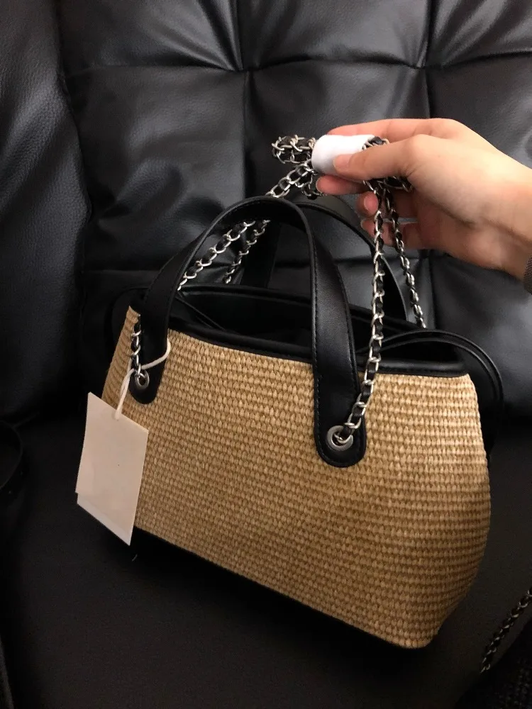2026 Fashion Rattan Women Shoulder Bags Wikcer Woven Female Handbags Summer Beach Straw Bags Casual Tote Purses