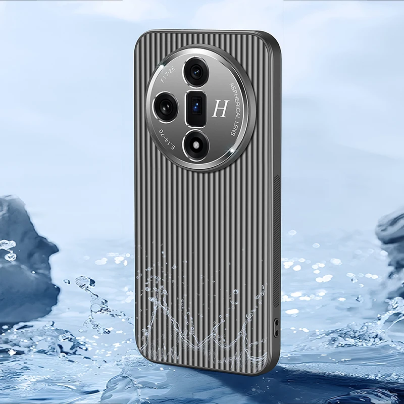 Coque de téléphone Oppo Find X7 X6 Reno 11 10 Pro Ultra 3D Stripe Metal Cover Protect Camera Matte Soft Shell Antifall NonSlip Funda_voghion.com