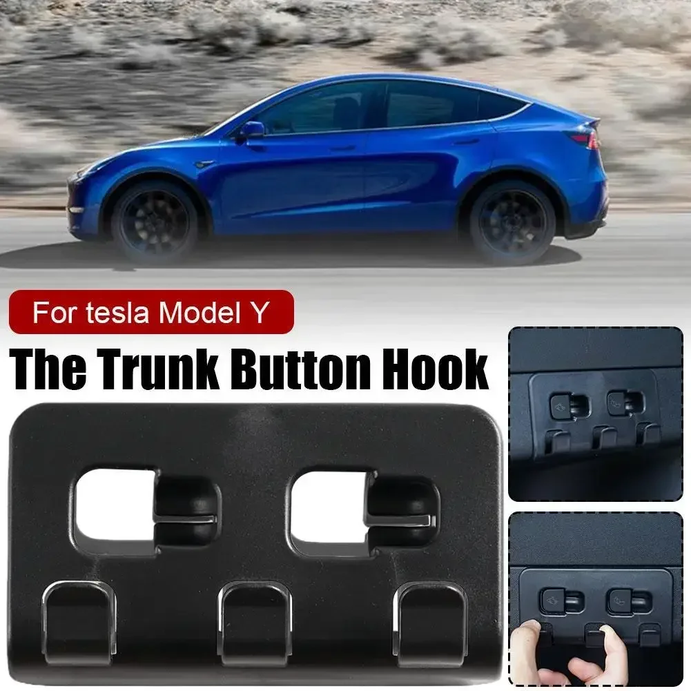 Car Rear Trunk Button Hook Storage Holder Bag Water Bottles Trunk Grocery Bag Hook Hanger for Tesla Model Y Interior Accessories