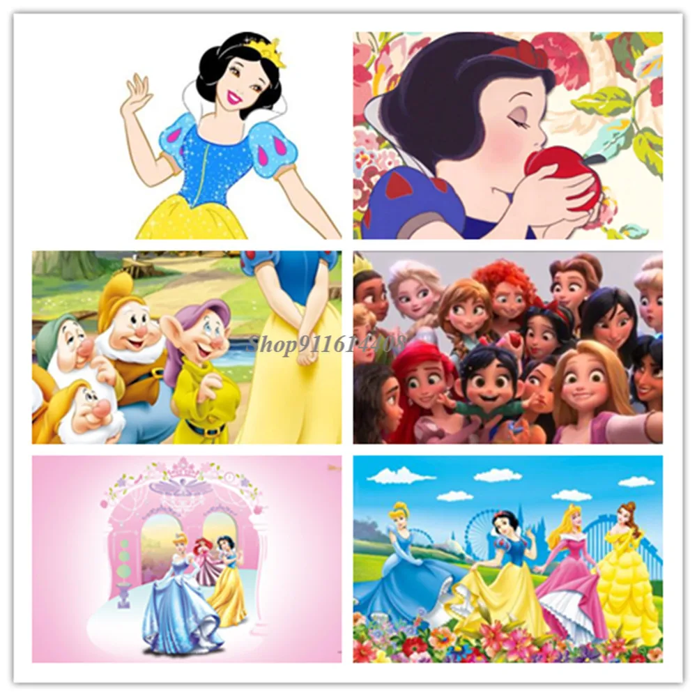 

Картина на холсте Disney, классический мультяшный плакат с изображением Белоснежки и семи карликов, Настенная картина для гостиной, домашний декор