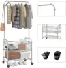 Laundry Basket with Wheels Rolling Laundry Hamper Laundry Sorter Cart Shelf Hanging Rack,Grey 6