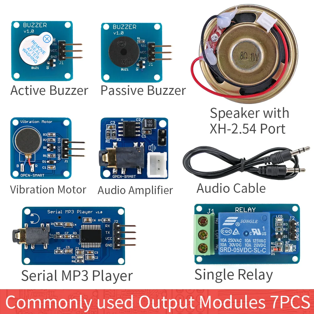 OPEN-SMART Rich Sensor Module Kit C with Atmega328P Board MP3 RTC NTC ...