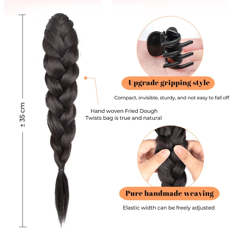 Synthetic Heat Resistant Ponytail Hair Extensions Clip On Braid