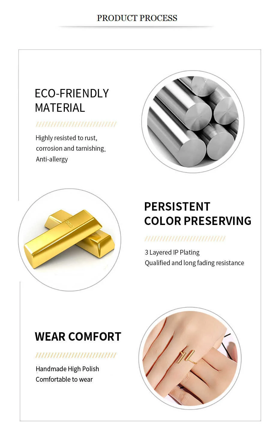Vnox Minimalistischen Doppel T Brief Ringe für Frauen Partei Schmuck Gold Farbe Edelstahl anillo Geschenke für Mädchen Weibliche Dame – Detail 3
