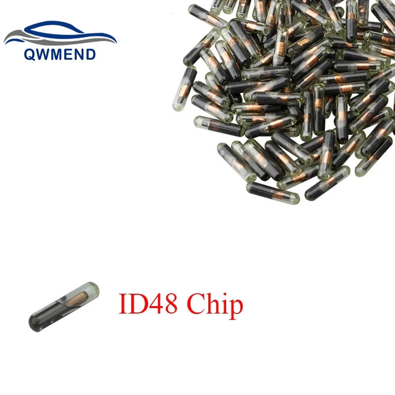 QWMEND ID48 Glass Transponder Chip for Volkswagen For Skoda For Seat For Audi For Honda original id48 glass chip auto transponder chip 48 chip for audi skoda honda