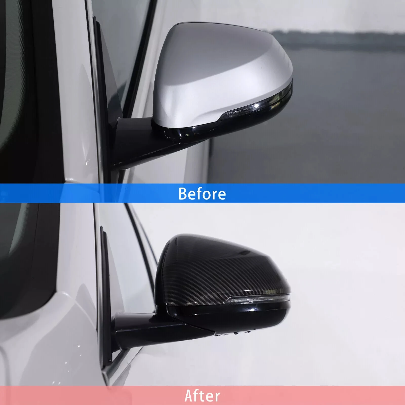 LHD BMW X1 IX1 X2 IX2 U11 U12 U10 2023 2024용 2PCS 사이드 미러 커버 윙 캡 도어 트림 자동차 장식 액세서리