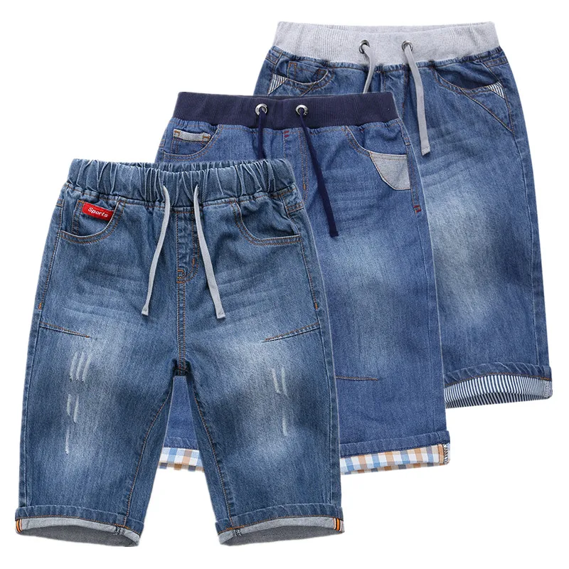 

Teen Boys Denim Shorts Fashion Classic Lattice Design Children Casual Jeans Short Pant For Kids 2-14 Years Wear GC003