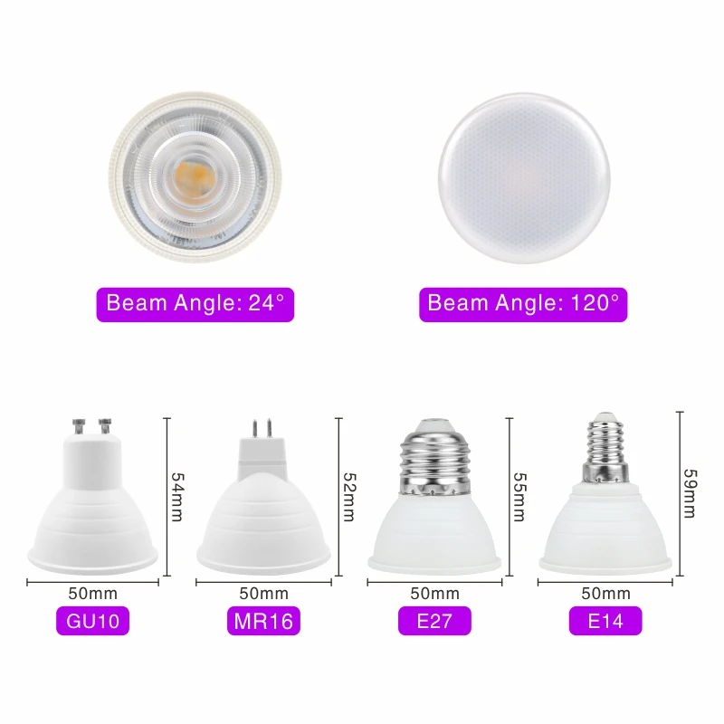 LED 전구 MR16 GU10 GU5.3 E27 E14 Lampada Led 6W AC 220V-240V 24/120 학위 Bombillas LED 램프 스포트라이트 스포트 라이트