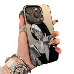 Chic Smoking Nun Design Phone Case - Fashionable Protection - SE 2020 2022 (A1)