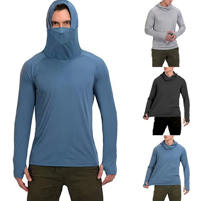 UPF 50+ Professional Fishing Hoodie With Mask Anti-UV Sun