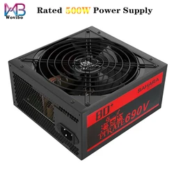 Alimentation PC PSU 500W pour boîtier d'ordinateur de jeu ATX, ventilateur 120mm, 20/24PIN, Source de bureau 12V, BTC, prise ue 
