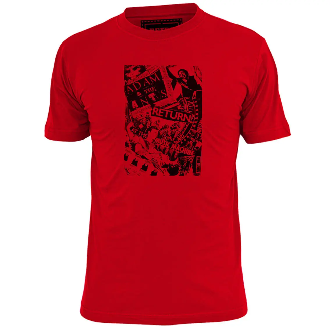 Mens Adam Ants Music Machine Ispirato Gig Poster T Shirt Pistole Punk Ruts Clash Maniche Lunghe O Corte