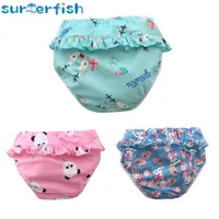 Infant Children Leak proof Swimming Nappies Newborn Baby High Waist Swimming Trunks Baby Boys Girls Cartoon Printed Swim Diapers 1
