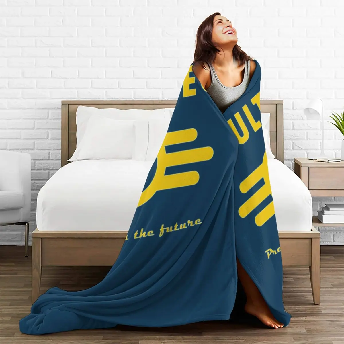Fallout 4 Vault-Tec Logo Blankets Fleece Multi-function Sofa Throw Blankets For Couch Bedding Office Throws Bedspread Quilt 5