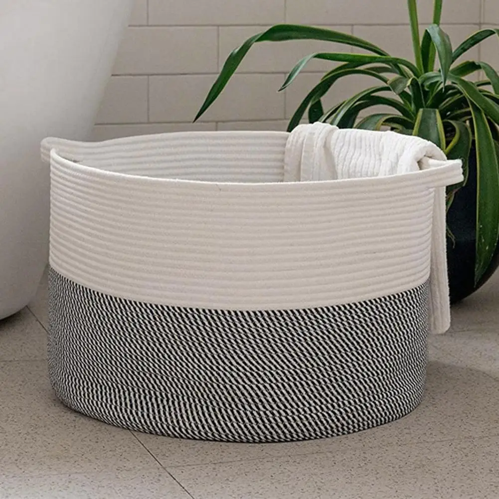 

Waterproof Laundry Bin Braided Capacity Laundry Basket with Handle for Dirty Clothes Toys Collection Breathable Odor-free