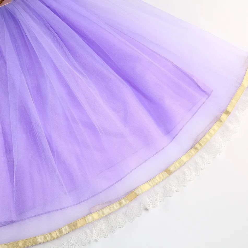 رابونزيل الأرجواني قصيرة الأكمام توتو تنورة الدانت...