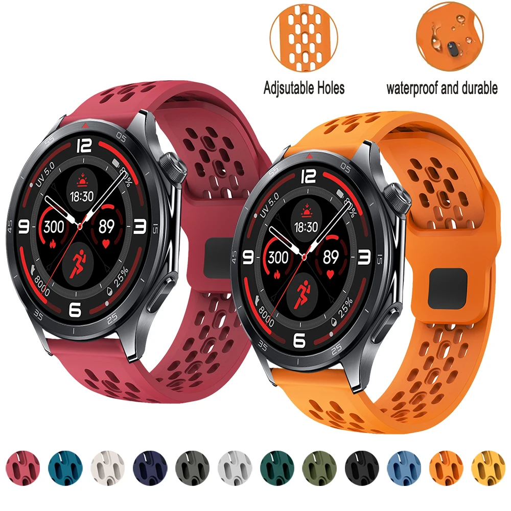 Silicone Replacement Wristband with 22mm Reverse Buckle Strap