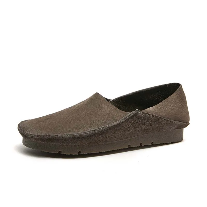 

LMQH Genuine Leather Flat Bottomed Soft Leather Flat Heel Casual Shoes Soft Bottomed Retro Artistic Style Shoes For Women