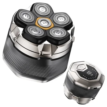 Rasoio da barba Sweker Head per uomo calvo Rasoio elettrico magnetico da uomo Rasoi da barba ricaricabili impermeabili IPX7 1