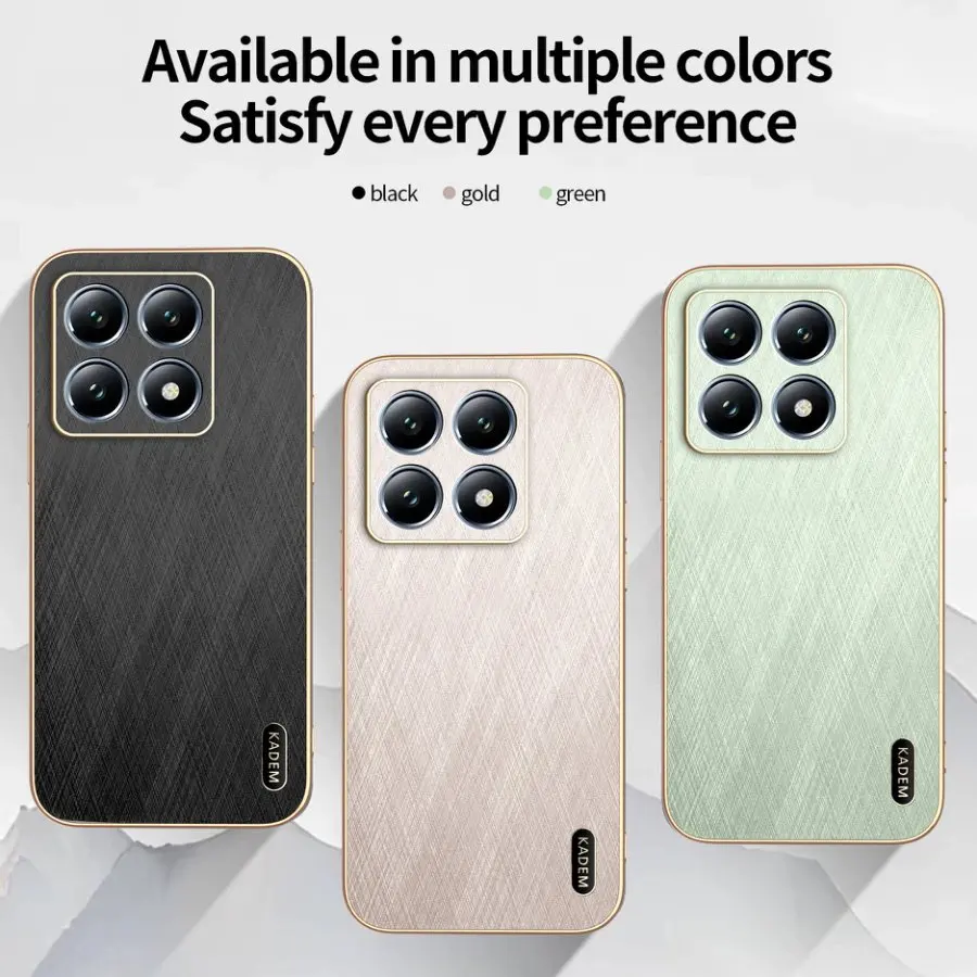 Luxury Gold Silk Skin Case - Full Protection Leather Shockproof Cover