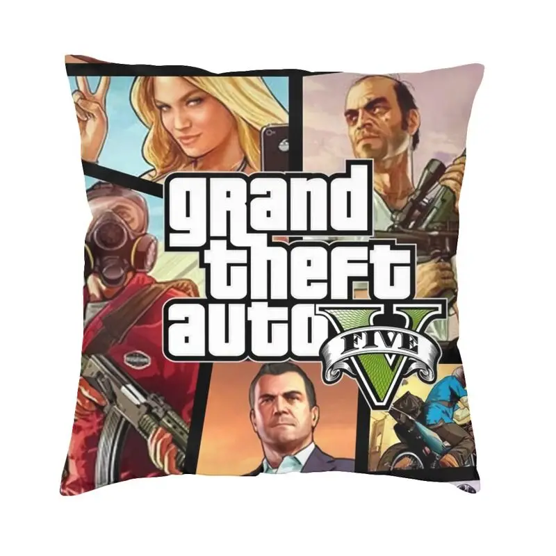 

Grand Theft Auto Pillow Case Decor Home Cartoon Video Game Modern Cushion Cover Car Pillowcase