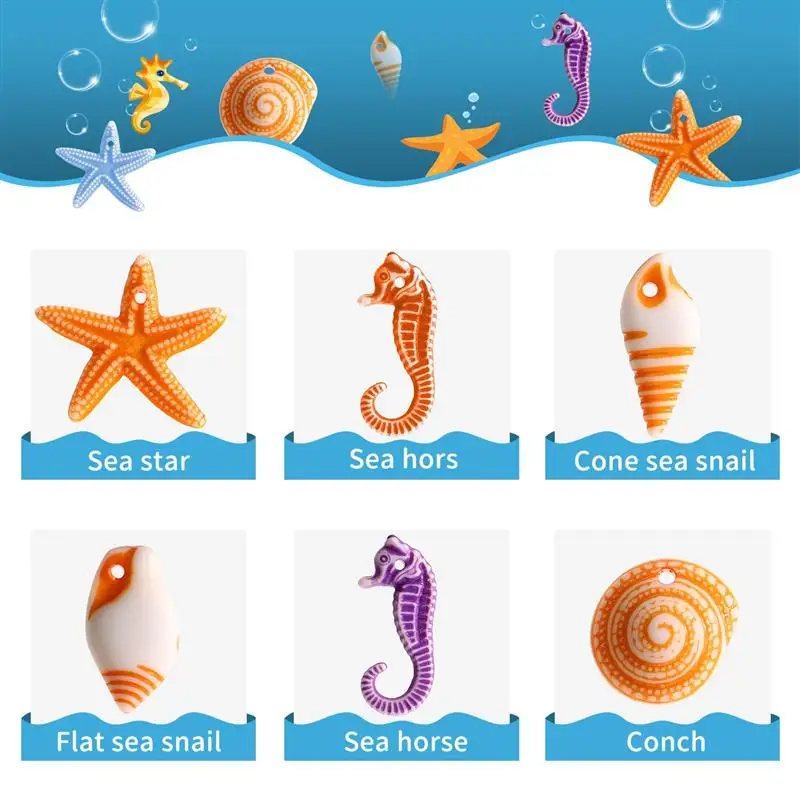 Sea Beach Shells Decorations Ornaments Animals Mini Decor Shell Resin Micro Tree Party Decoration Conch Landscaping Ocean Crafts