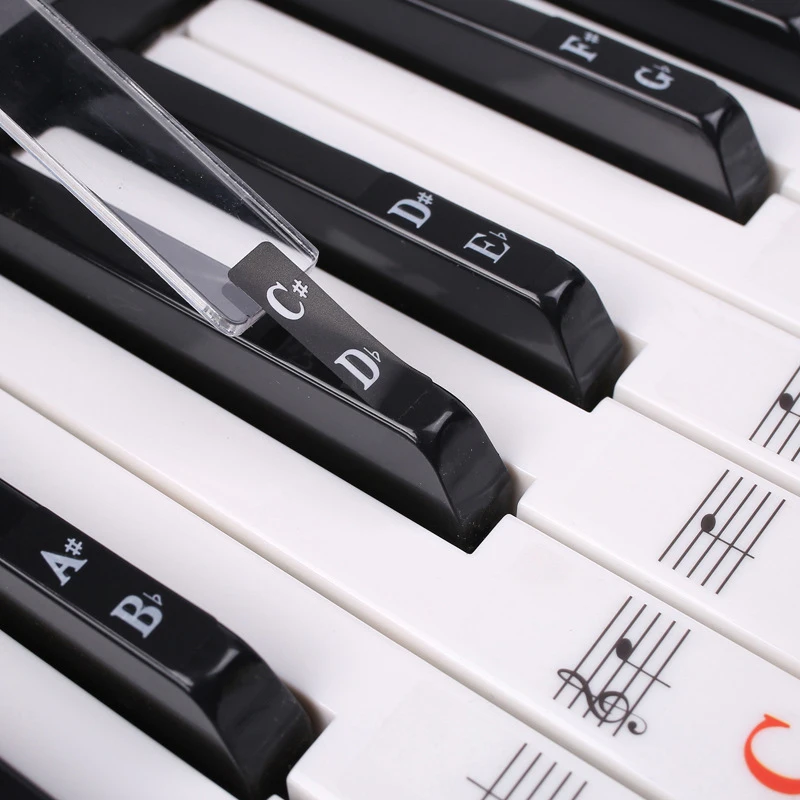 1Pc Multicolour Piano Stickers Keyboard Key Note Removable Labels Kids Beginners