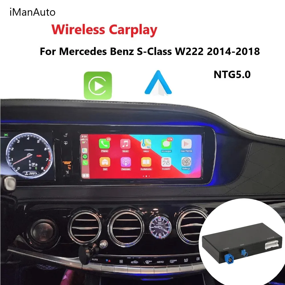Wireless CarPlay Android Auto For Mercedes Benz C GLC CLA GLA S-Class W222 W205 NTG5 Module Car Accessories