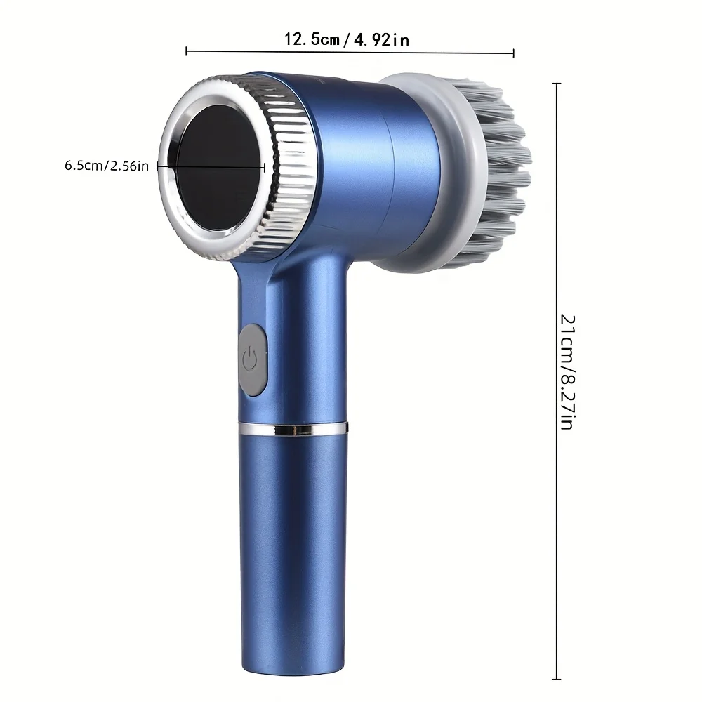 New Electric Cleaning Brush Multifunctional Kitchen Bathroom Toilet Portable LED Display With 5 Replaceable Brush Head