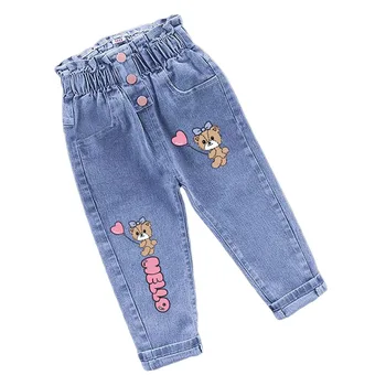 Girls Winter Plush Denim Pants 1