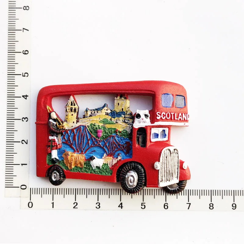 Calamita Frigorifero Londra Bus Rosso 3D In Resina - Souvenir Artigianale UK, Regalo Viaggio, Collezione Città