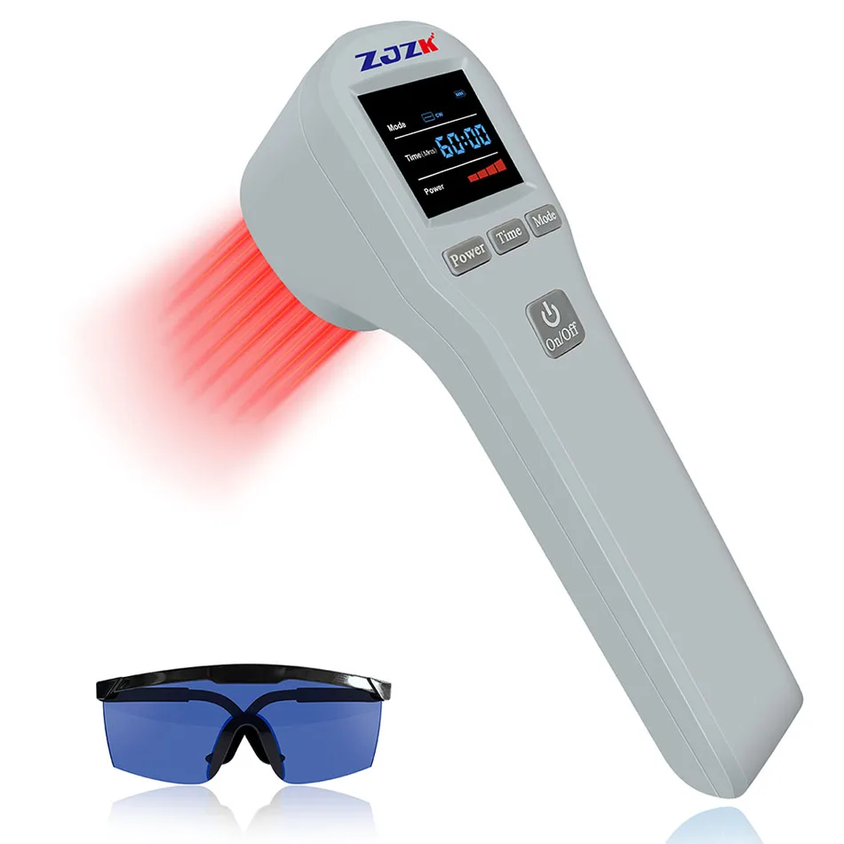 

ZJZK laser for pain relief device 4x808nm+16x650nm 20 diodes 880mW home use for soft tissue fast repair injury wound healing