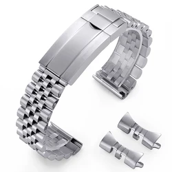 Solid Stainless Steel Sport Watchband Bracelet - 22mm (Silver)