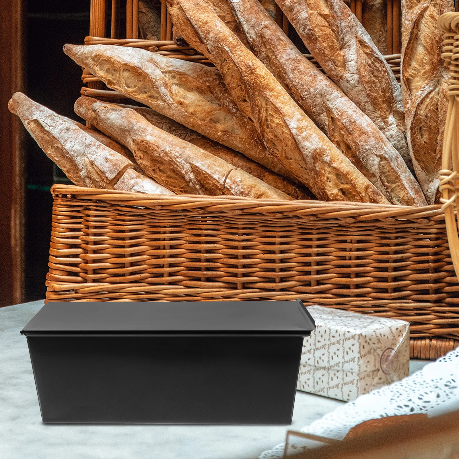 Cake Pan with Lid Dough Oven Toast Box Cheesecake Bread Baking Mold Garnish Tray