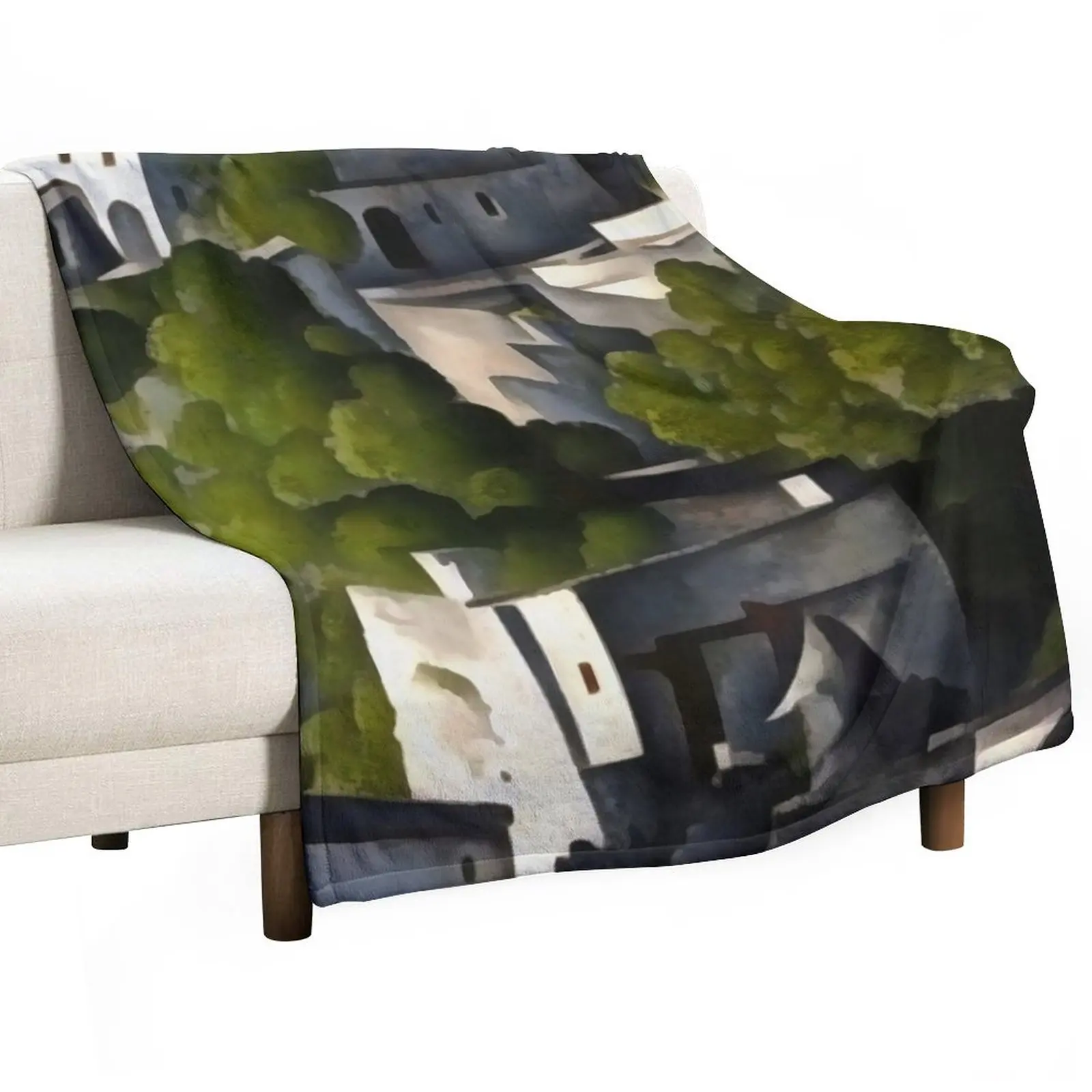 

New Kayakoy Fethiye The Ghost Village Abstract Art Throw Blanket Moving Blanket Warm Blanket