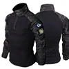 Military Uniform Hunting Men Army Soft Shell Hooded Jacket+Breathable Long Sleeve Swat Tshirts+Multi-pocket Pants Cargo Suits 2