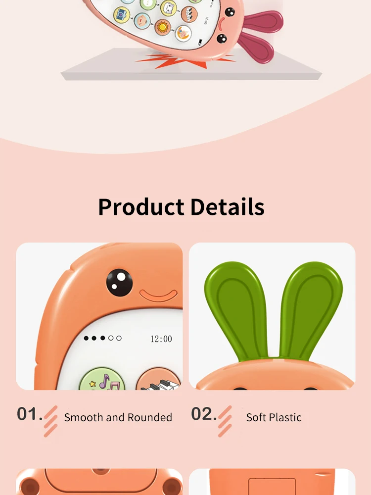 Baby Cell Phone Toy with Early Education & Music, Learning Educational Fake Phone for Kids, Sensory Toys for Toddlers Kids